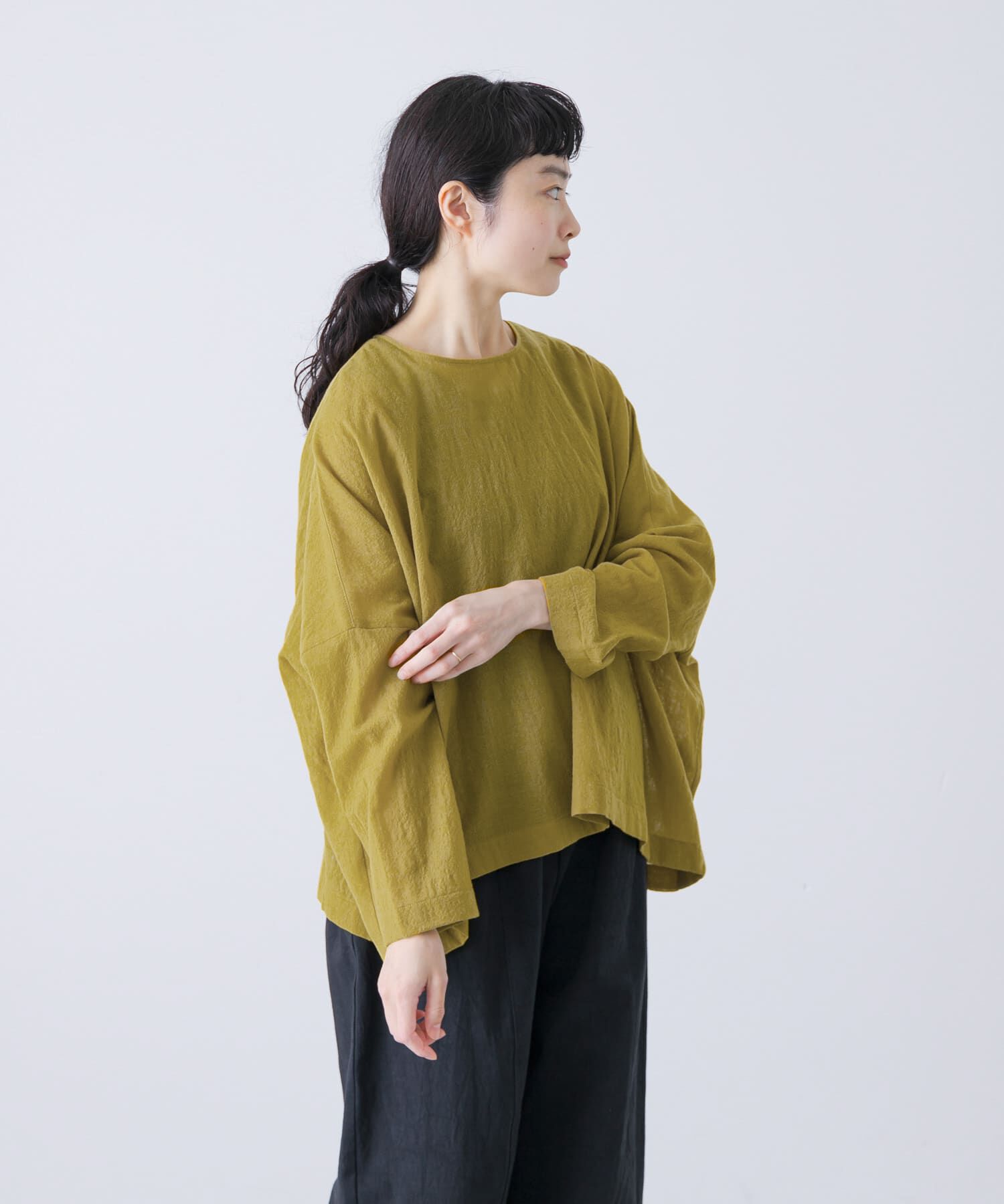 かぐれ「ウールガーゼワイドプルオーバー」|シャツ・ブラウス|