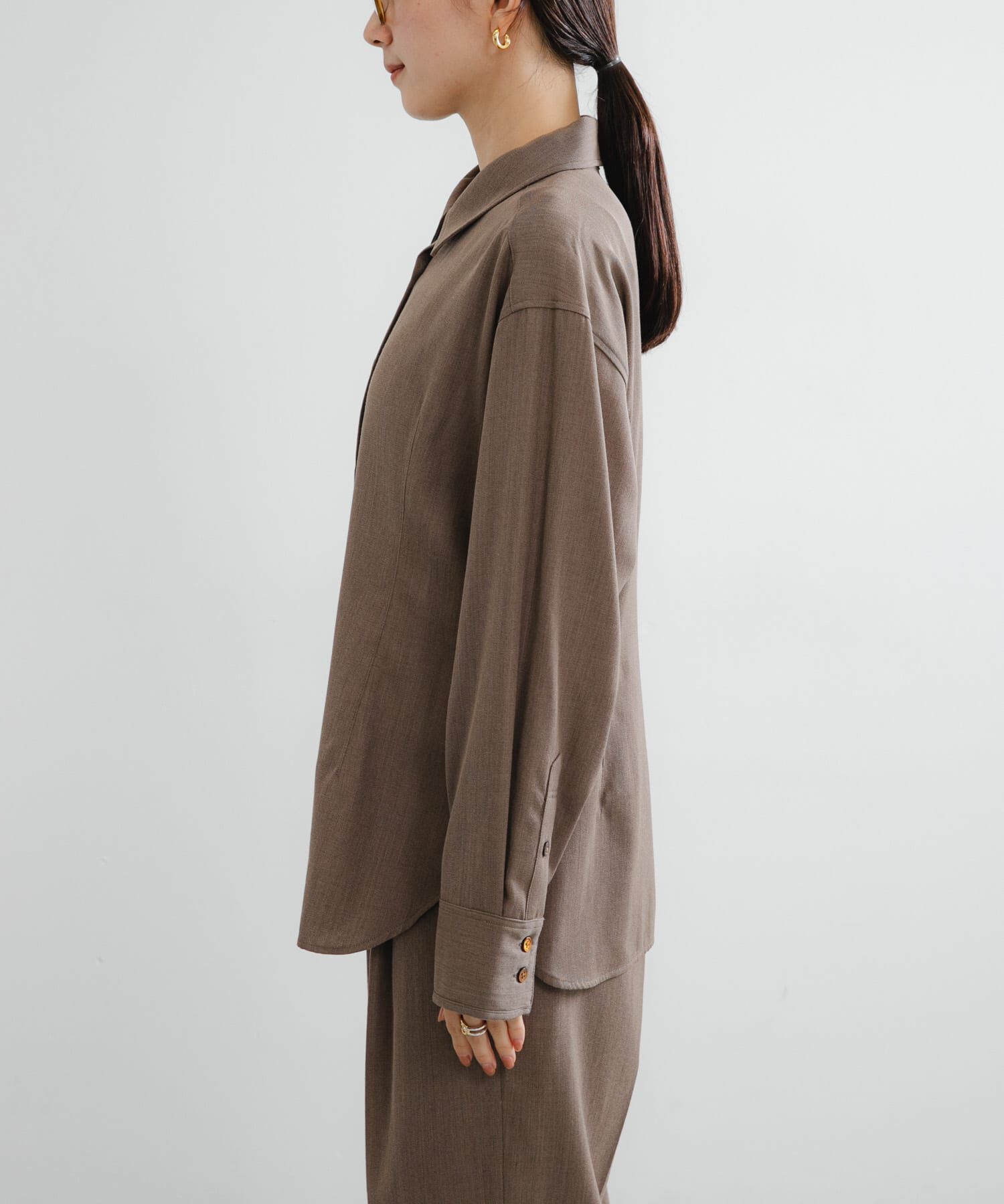 URBAN RESEARCH「new basic　WOOL TWILL SHAPE SHIRTS」|シャツ・ブラウス|