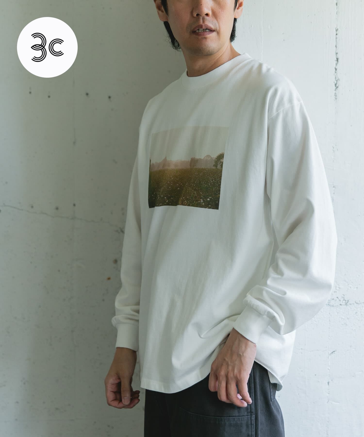 URBAN RESEARCH DOORS「Grow Organic フォトプリントロングスリーブTシャツ」|Tシャツ・カットソー|ホワイト系その他