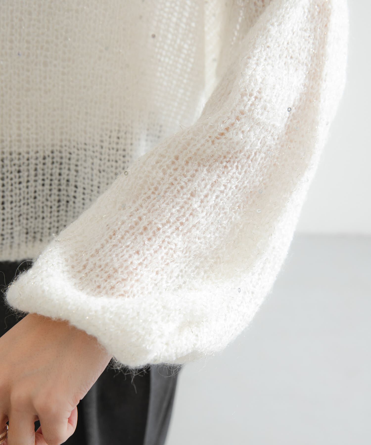 URBAN RESEARCH「スパンコールモヘヤルーズニット」|ニット・セーター|