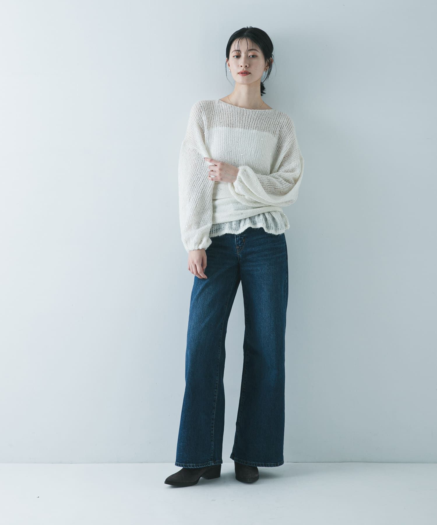 URBAN RESEARCH「スパンコールモヘヤルーズニット」|ニット・セーター|