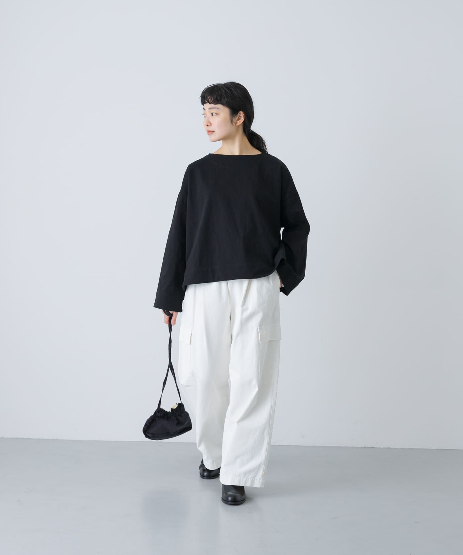 かぐれ「コットンボートネックカットソー」|Tシャツ・カットソー|