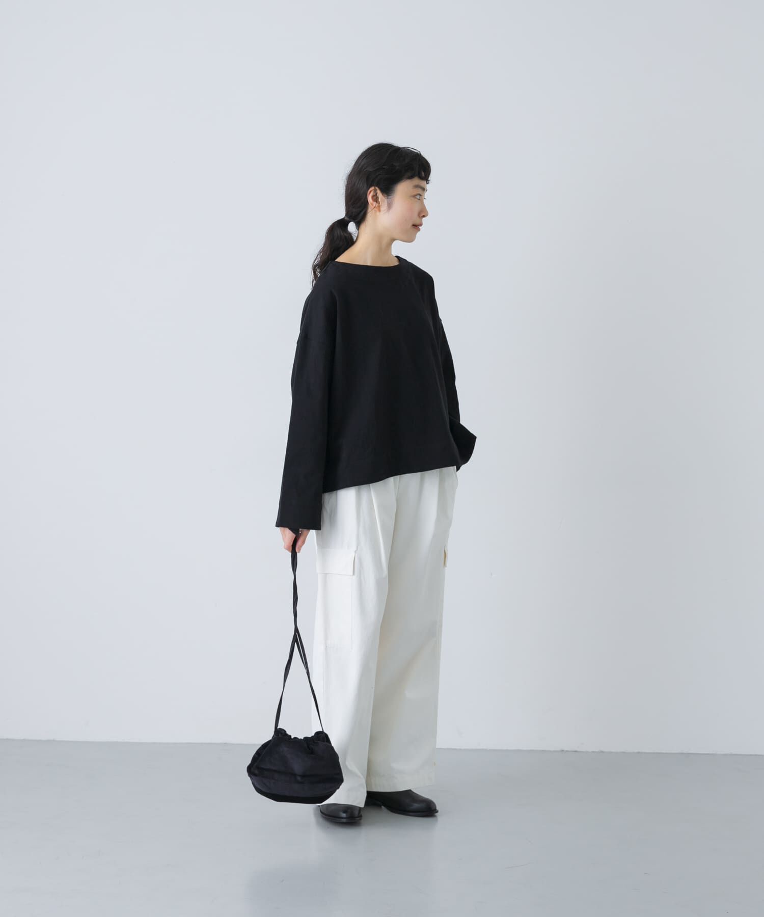 かぐれ「コットンボートネックカットソー」|Tシャツ・カットソー|