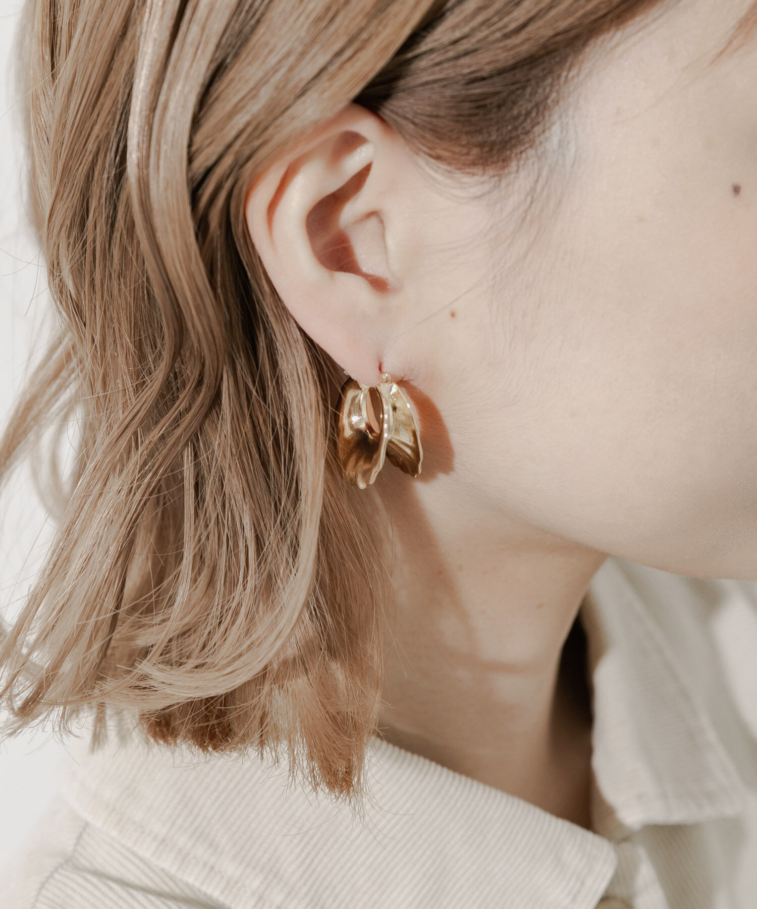 SMELLY「メタルボリュームエッジフープピアス」|ピアス|