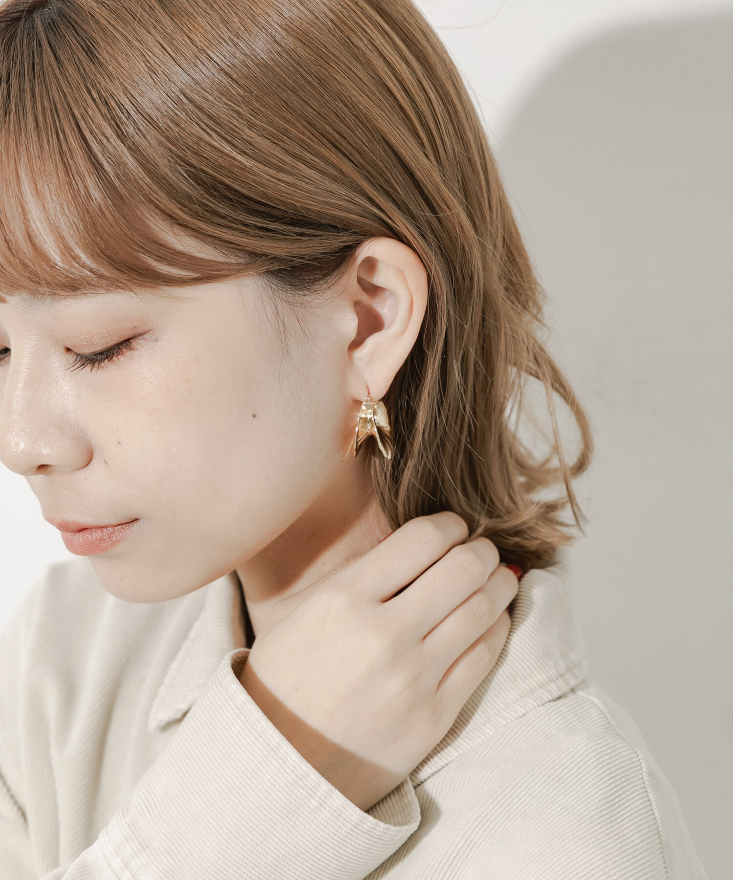 SMELLY「メタルボリュームエッジフープピアス」|ピアス|