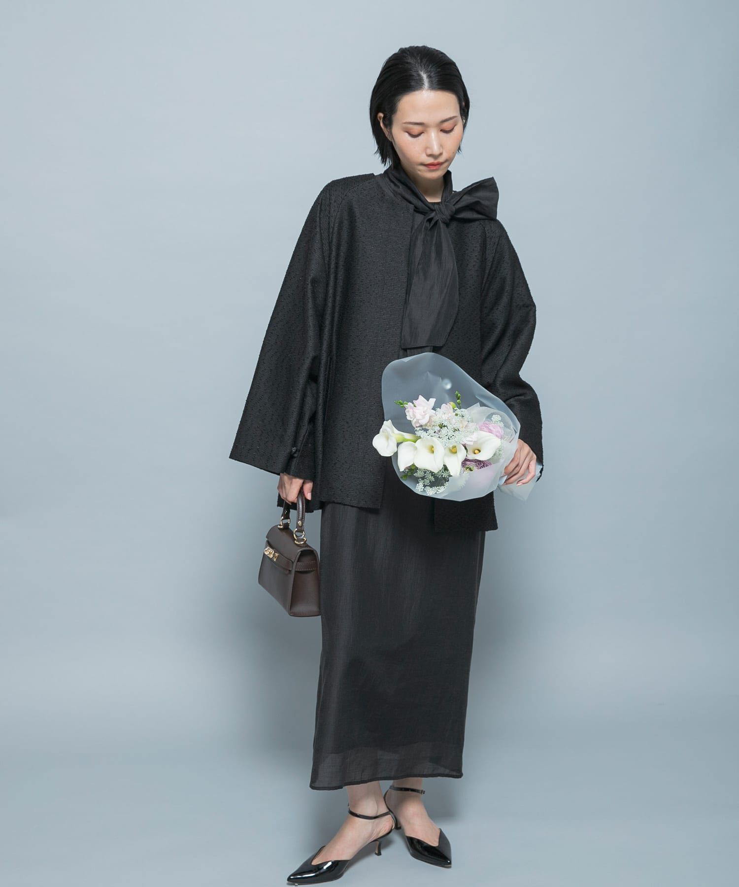 URBAN RESEARCH ROSSO「シルク混シアーオーガンジーワンピース」|ワンピース|ブラック