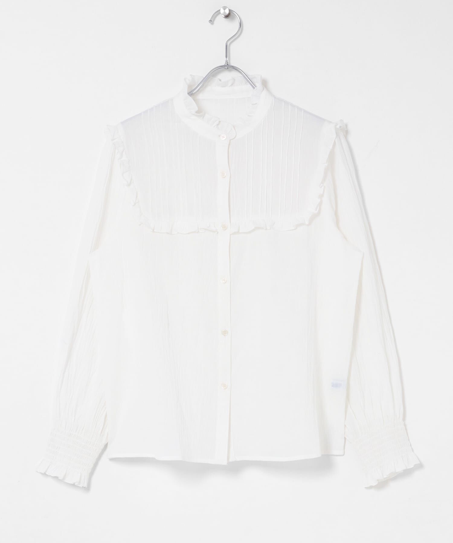 Sonny Label 「『WEB限定』スタンドカラーピンタックフリルシャツ」|シャツ・ブラウス|