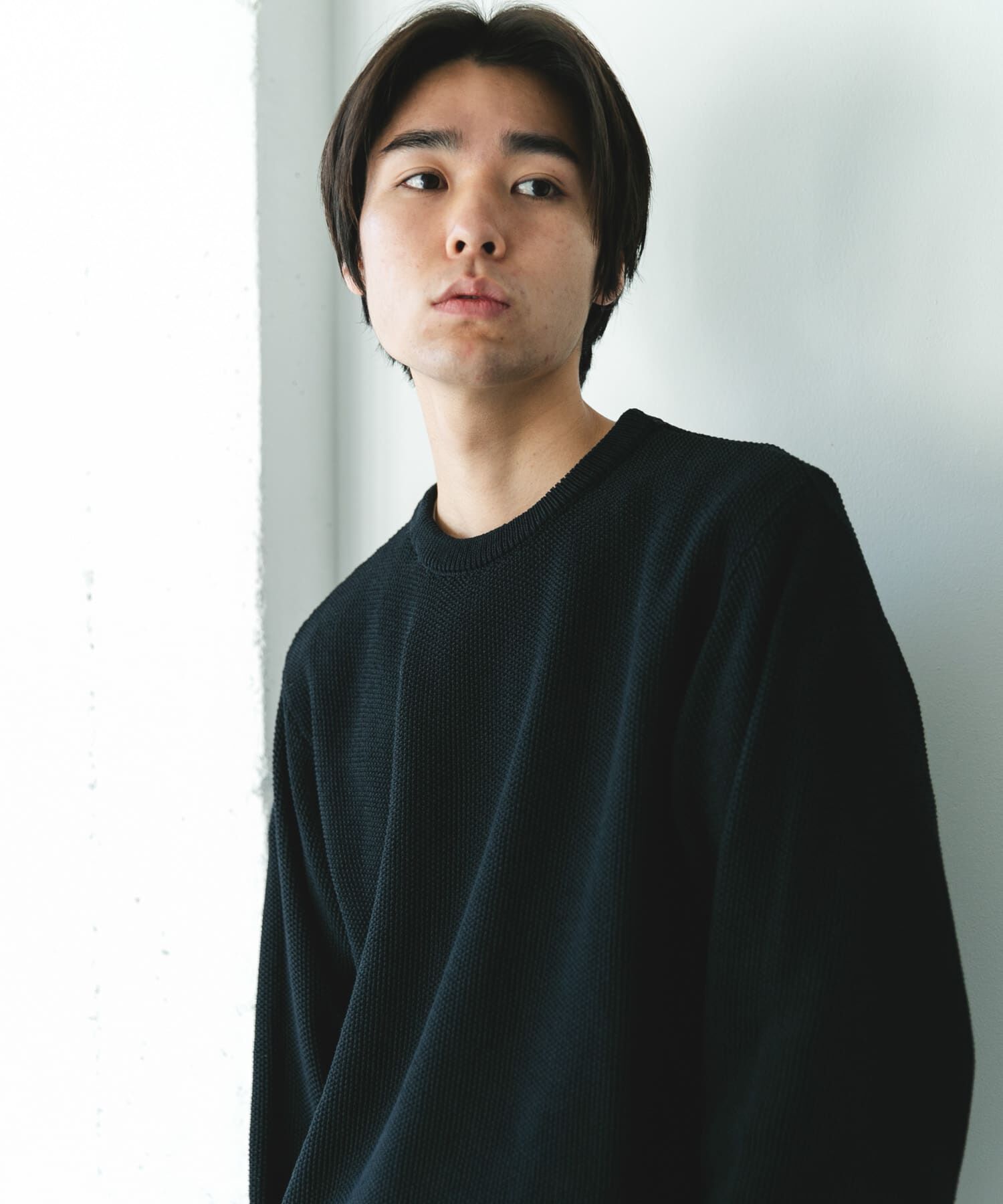 URBAN RESEARCH DOORS「『吸水速乾/防ｼﾜ/ｲｰｼﾞｰｹｱ/UVｶｯﾄ』DRYMIX ｶﾉｺﾛﾝｸﾞｽﾘｰ 」|ニット・セーター|