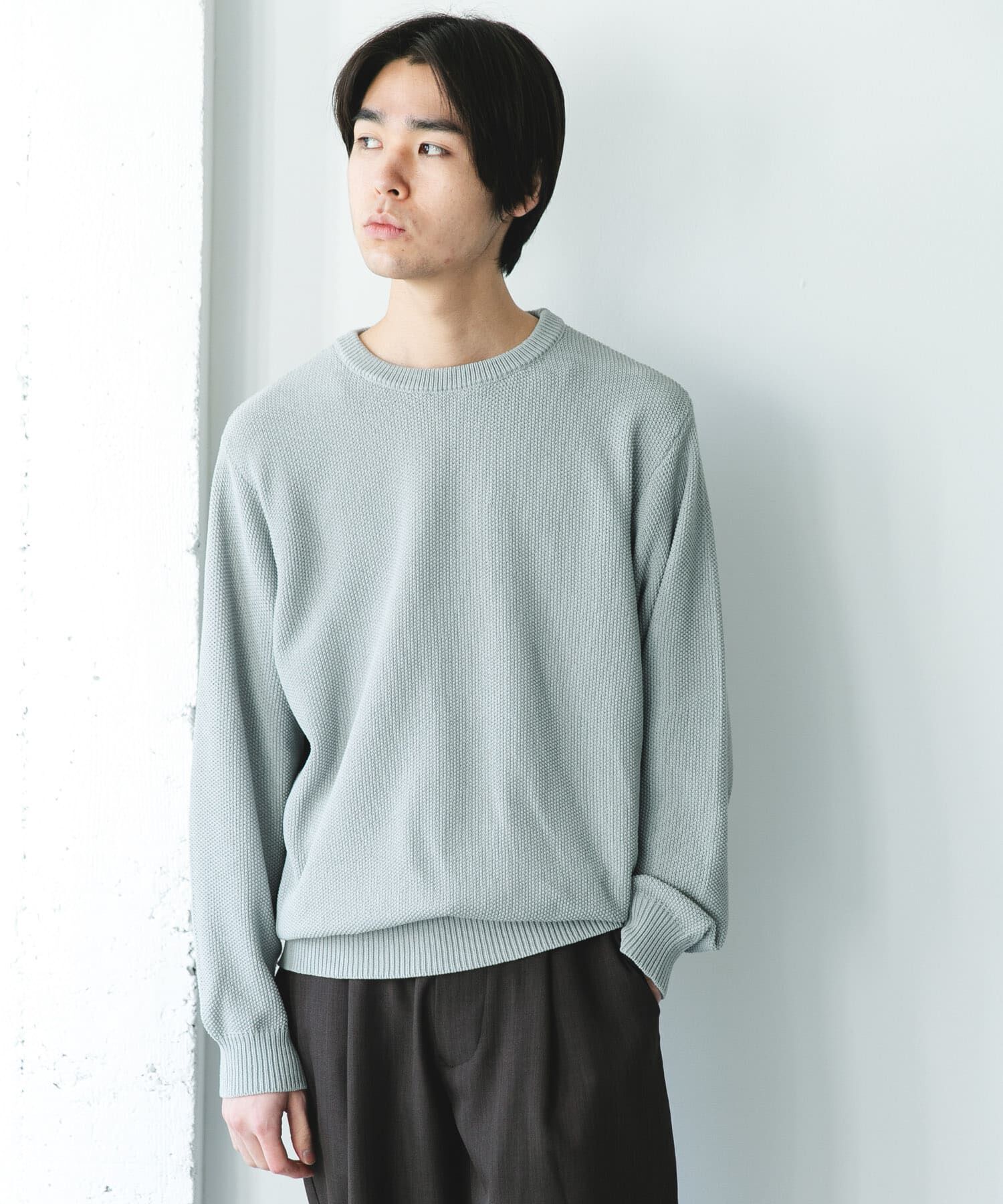 URBAN RESEARCH DOORS「『吸水速乾/防ｼﾜ/ｲｰｼﾞｰｹｱ/UVｶｯﾄ』DRYMIX ｶﾉｺﾛﾝｸﾞｽﾘｰ 」|ニット・セーター|