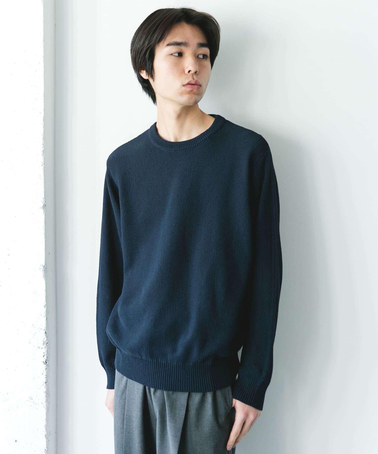 URBAN RESEARCH DOORS「『吸水速乾/防ｼﾜ/ｲｰｼﾞｰｹｱ/UVｶｯﾄ』DRYMIX ｶﾉｺﾛﾝｸﾞｽﾘｰ 」|ニット・セーター|