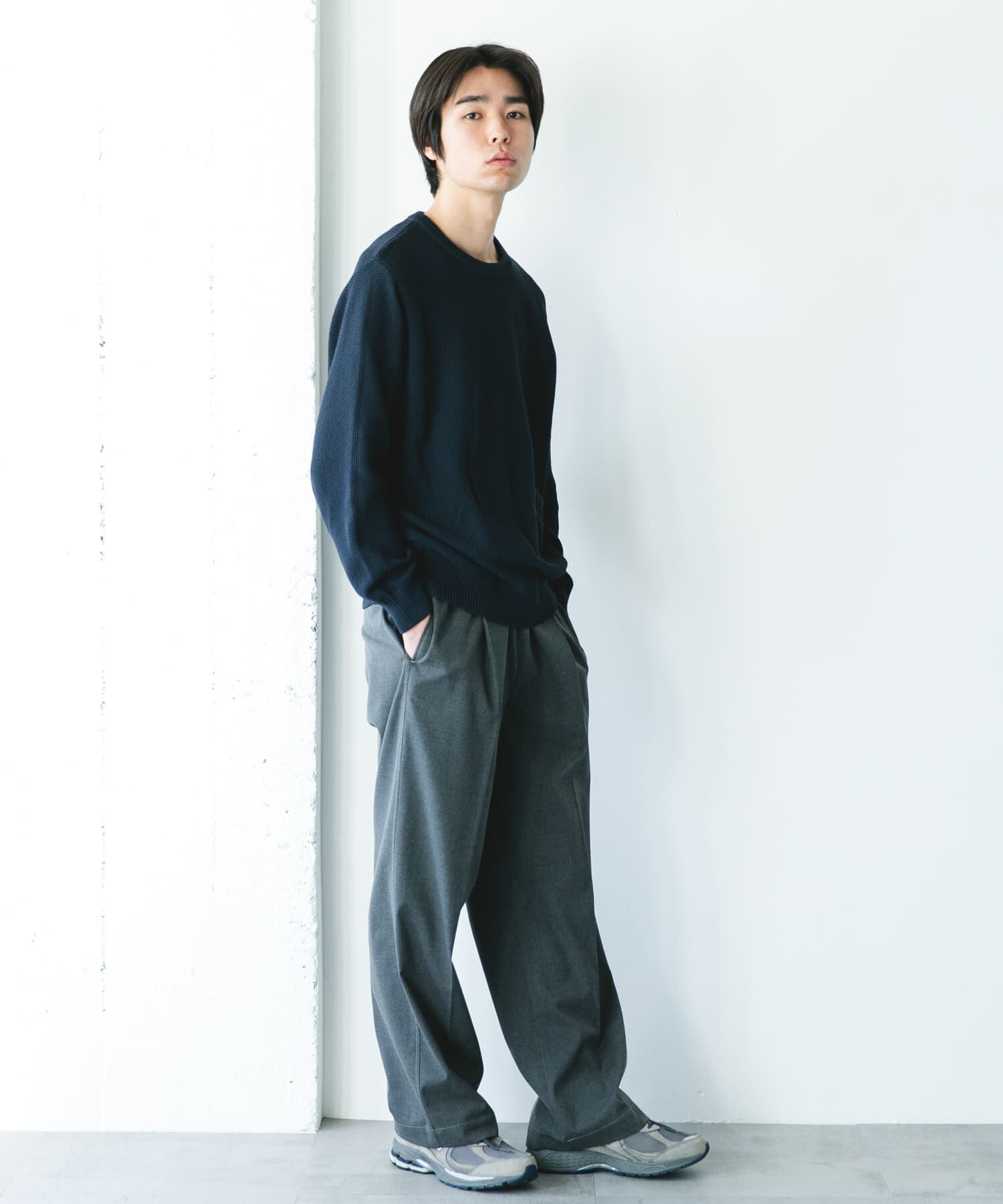 URBAN RESEARCH DOORS「『吸水速乾/防ｼﾜ/ｲｰｼﾞｰｹｱ/UVｶｯﾄ』DRYMIX ｶﾉｺﾛﾝｸﾞｽﾘｰ 」|ニット・セーター|