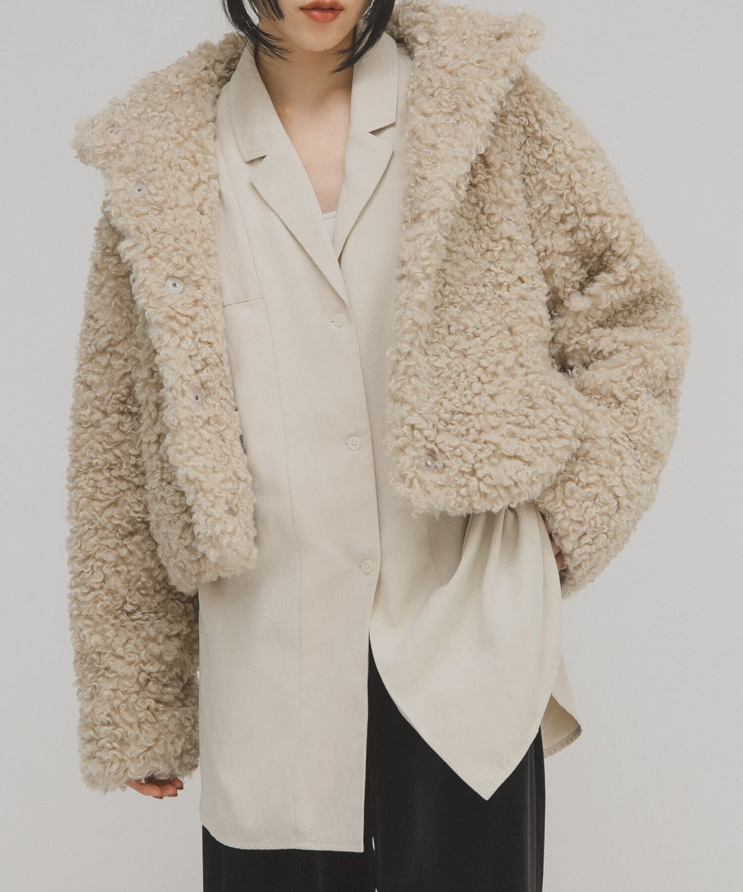  「ピーチスキンBIGシャツ」|シャツ・ブラウス|アイボリー