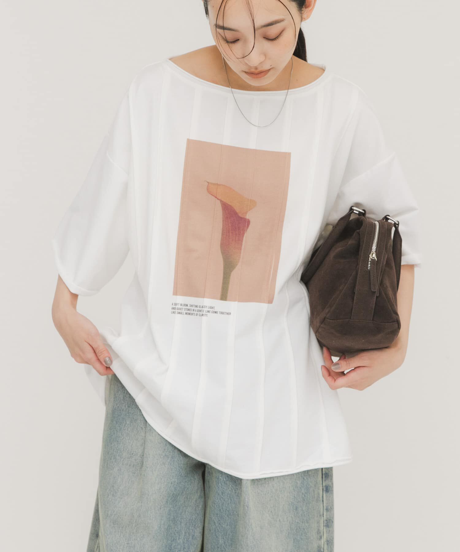  「ピンタックフォトプリントTEE」|Tシャツ・カットソー|