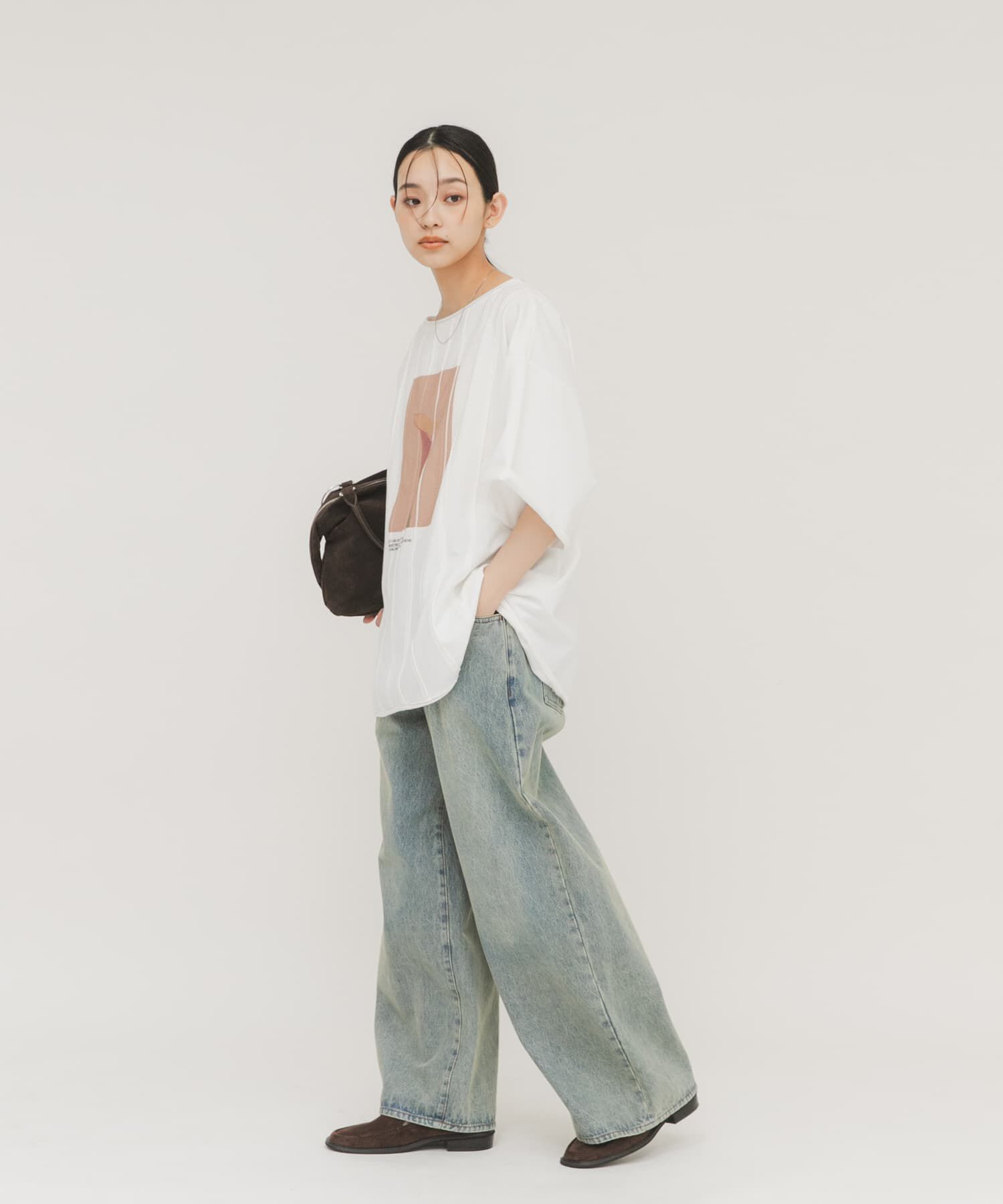  「ピンタックフォトプリントTEE」|Tシャツ・カットソー|