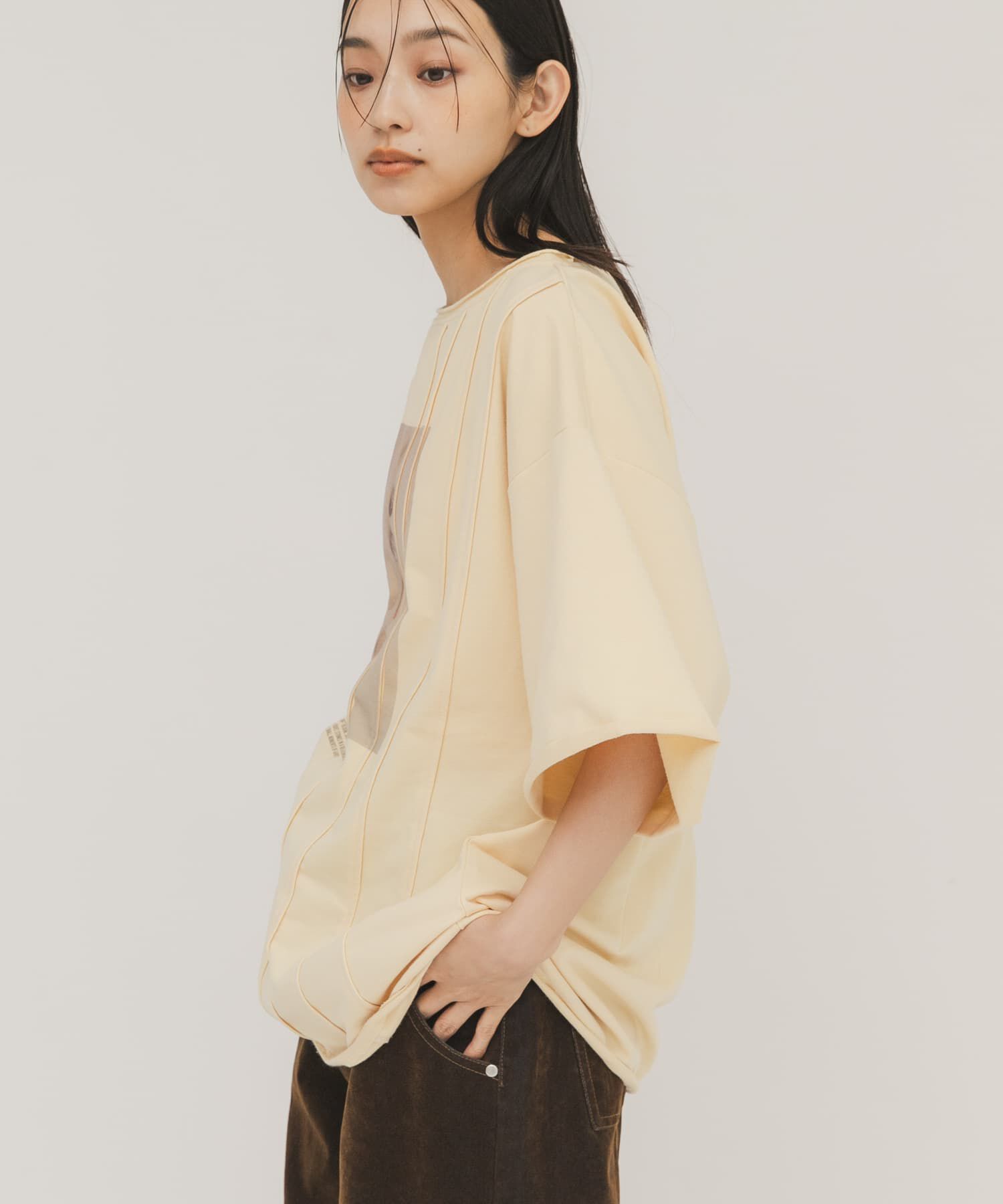  「ピンタックフォトプリントTEE」|Tシャツ・カットソー|