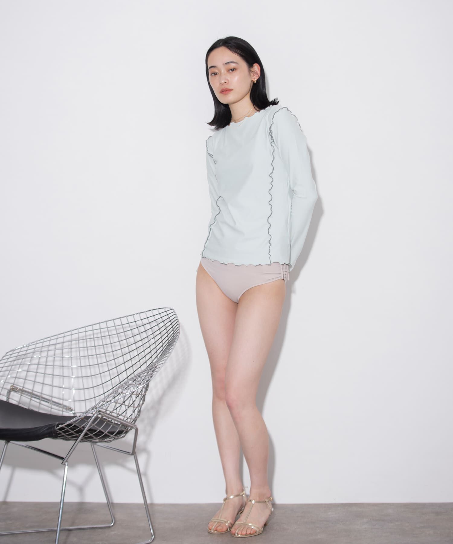 SENSE OF PLACE by URBAN RESEARCH「メローラインロングスリーブラッシュガード」|ビキニ|