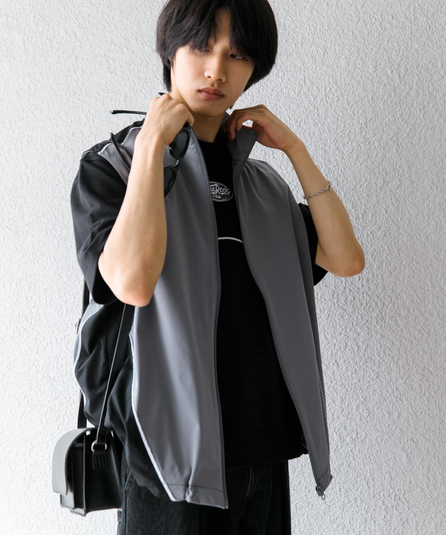 SENSE OF PLACE by URBAN RESEARCH「『セットアップ対応』 ブロックドトラックベスト」|ノーカラーコート|