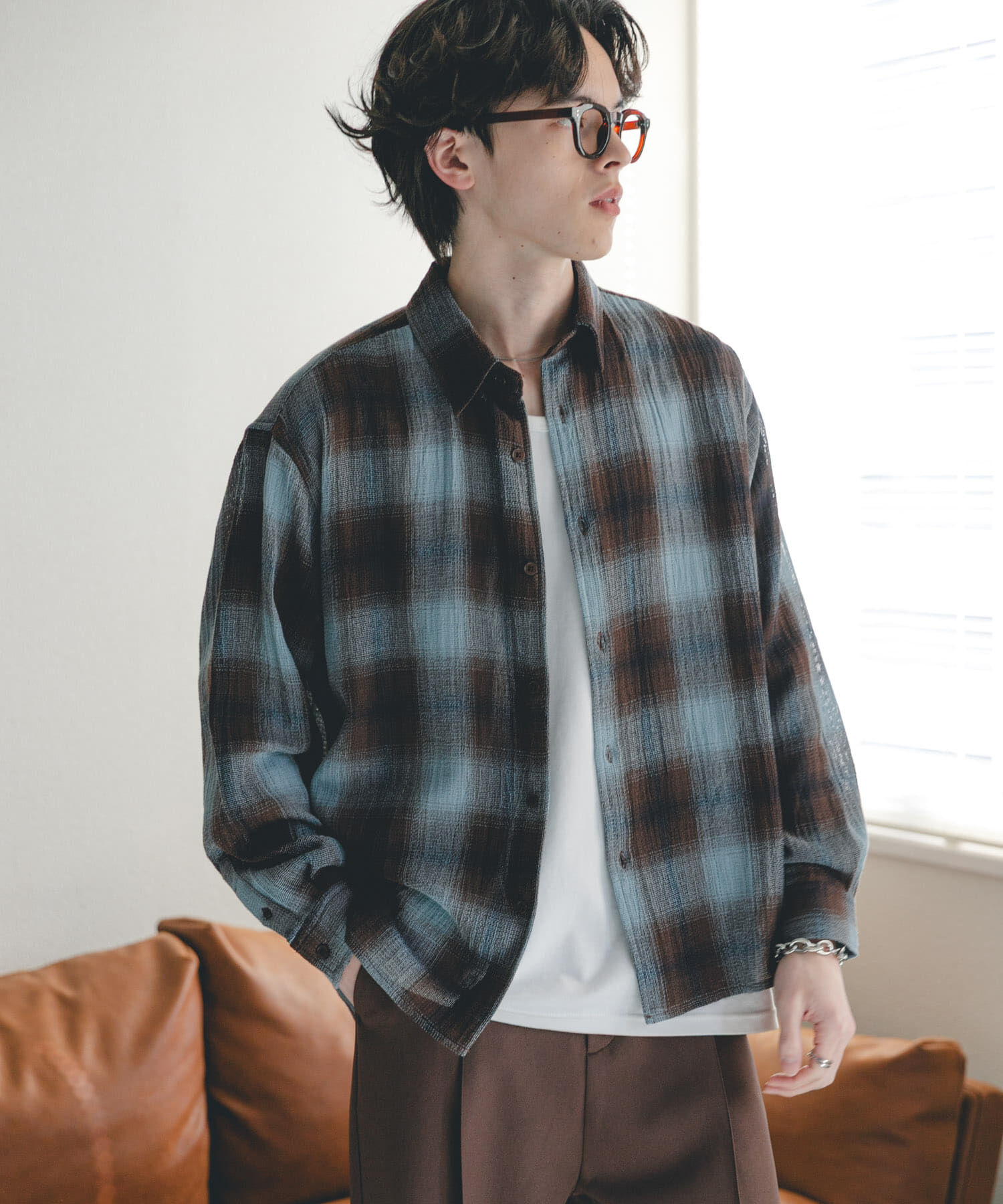 SENSE OF PLACE by URBAN RESEARCH「オンブレーチェックレギュラーカラーシャツ」|シャツ・ブラウス|