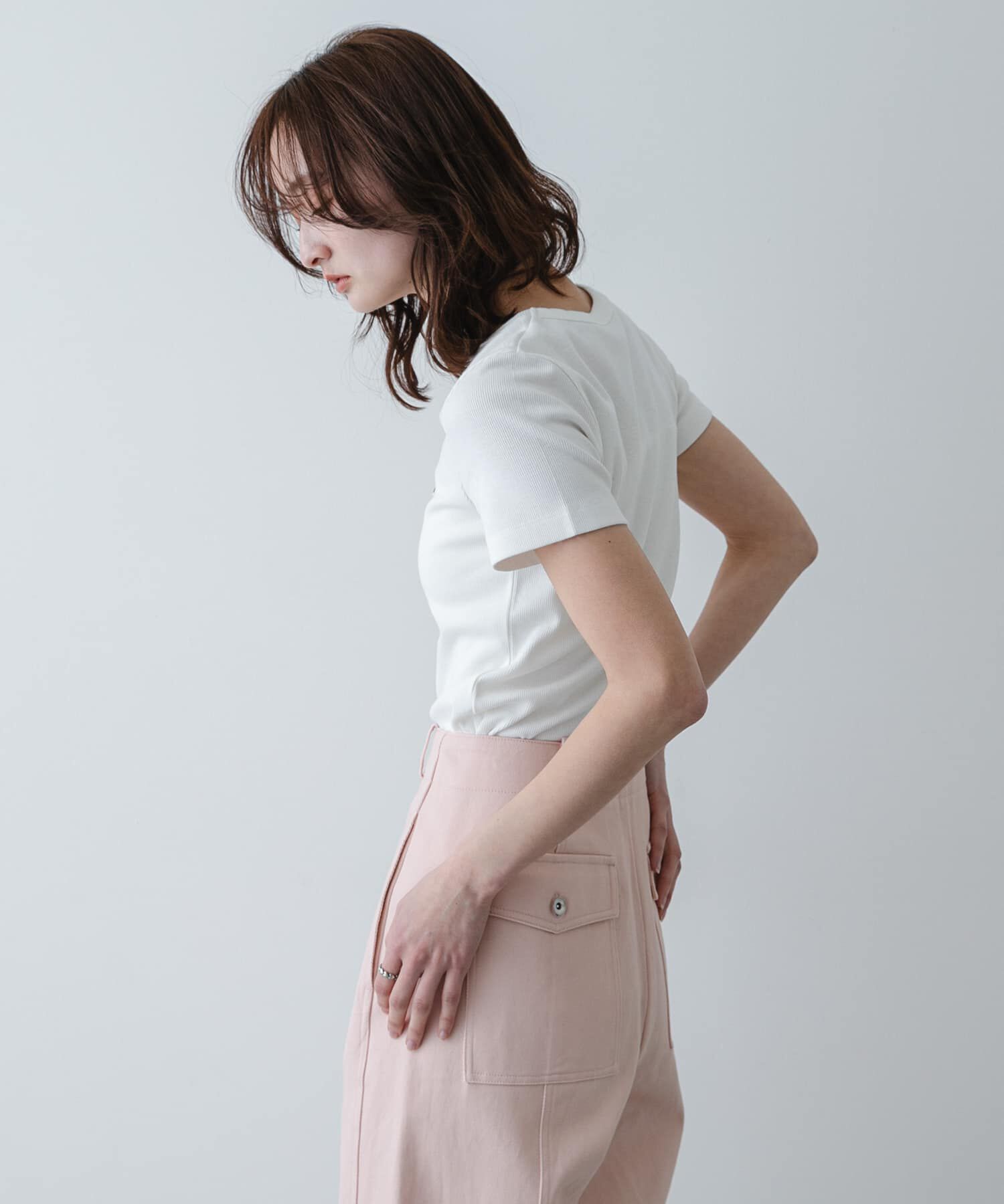 SENSE OF PLACE by URBAN RESEARCH「ラウンドネックリブTシャツ(半袖)」|Tシャツ・カットソー|