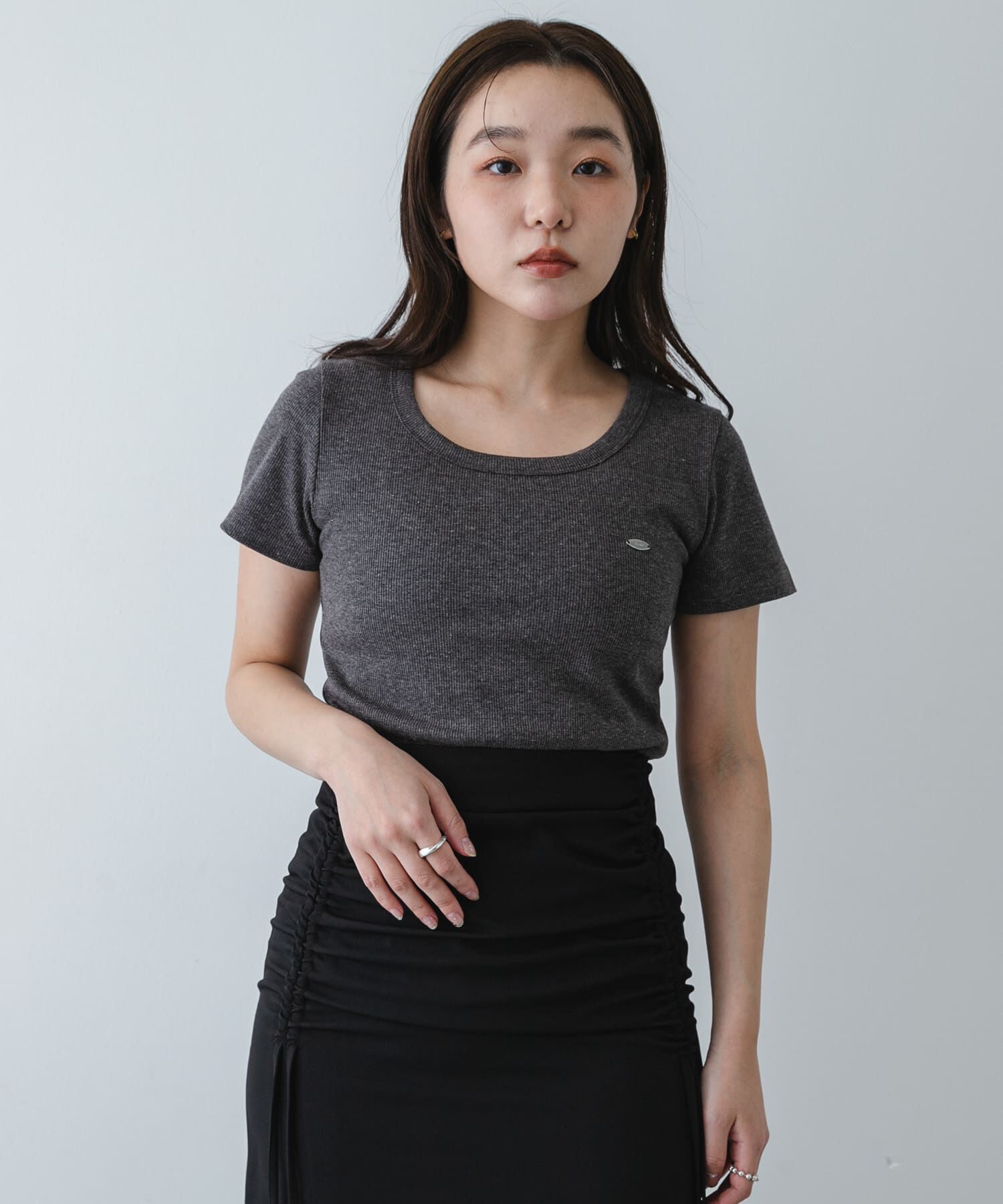 SENSE OF PLACE by URBAN RESEARCH「ラウンドネックリブTシャツ(半袖)」|Tシャツ・カットソー|