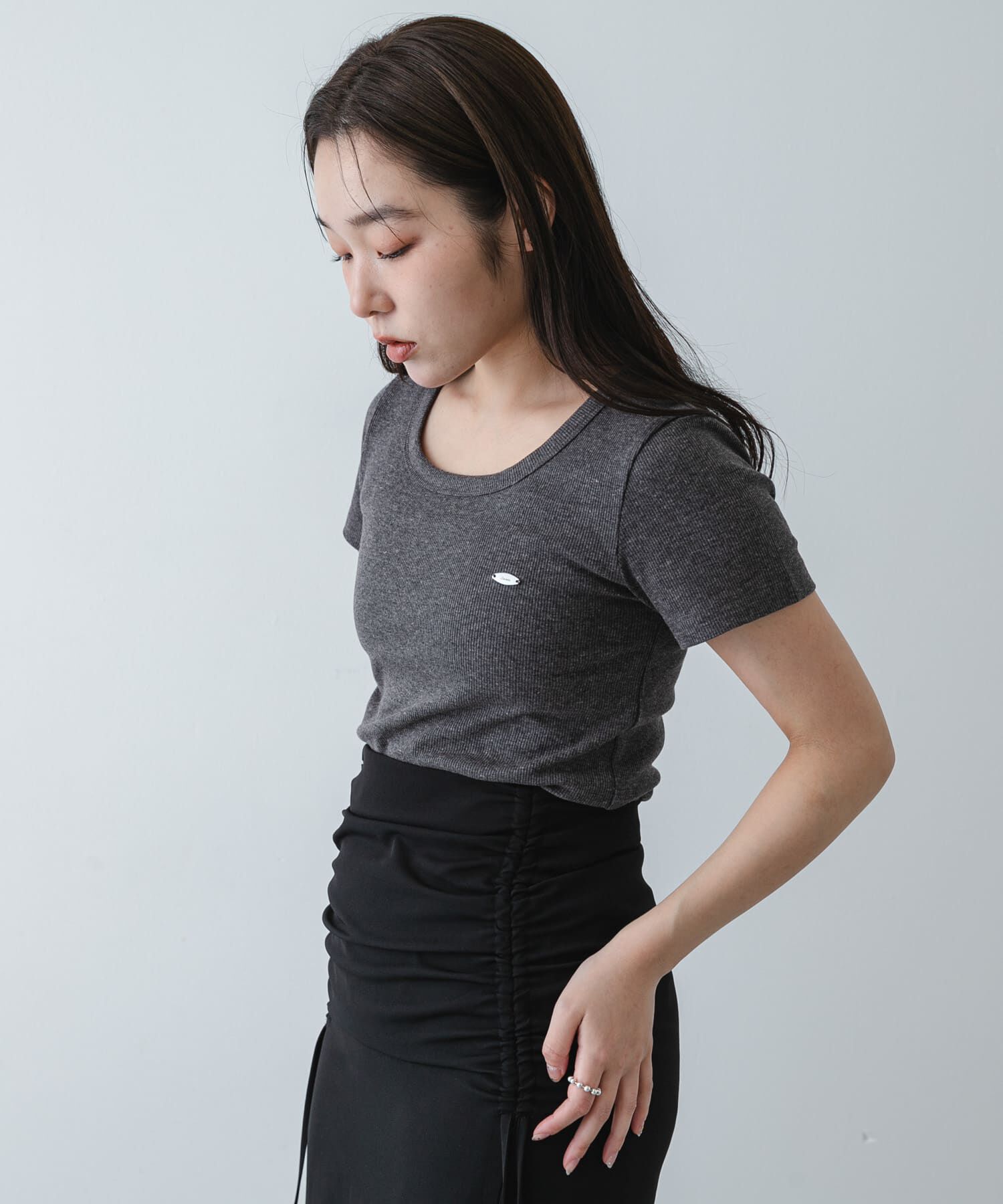 SENSE OF PLACE by URBAN RESEARCH「ラウンドネックリブTシャツ(半袖)」|Tシャツ・カットソー|