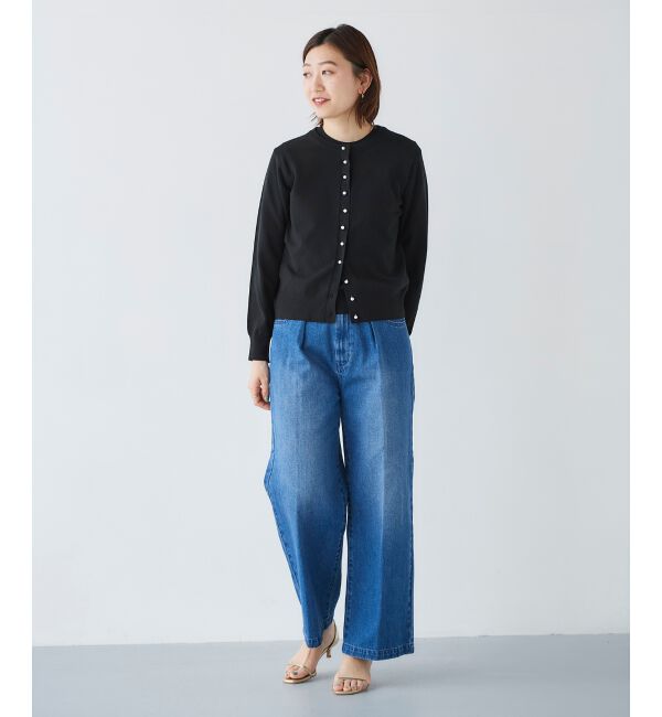 le.coeur blanc「タックワイドデニムパンツ」|デニム|