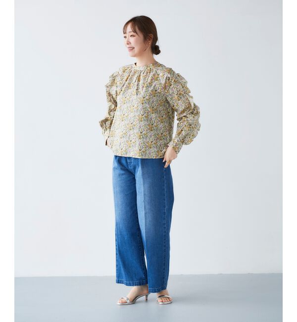 le.coeur blanc「タックワイドデニムパンツ」|デニム|