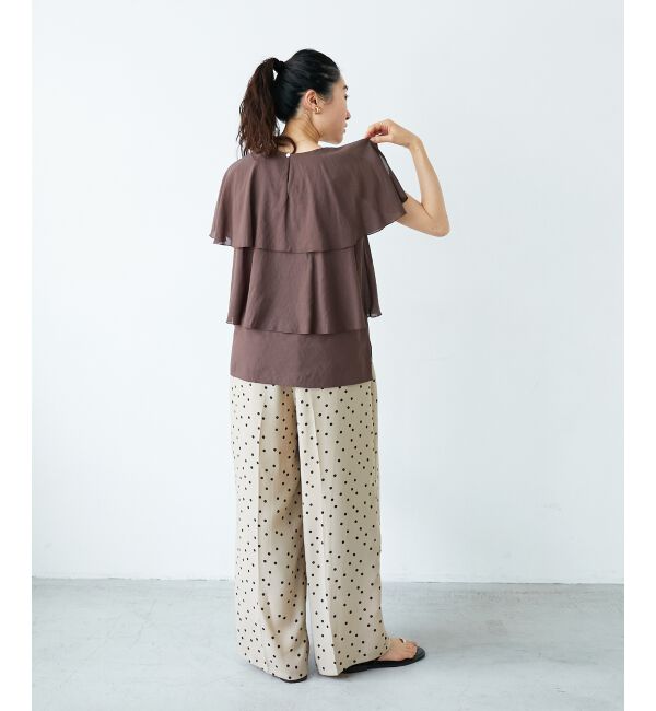  「《手洗い可能》シアーフリルティアードブラウス」|シャツ・ブラウス|