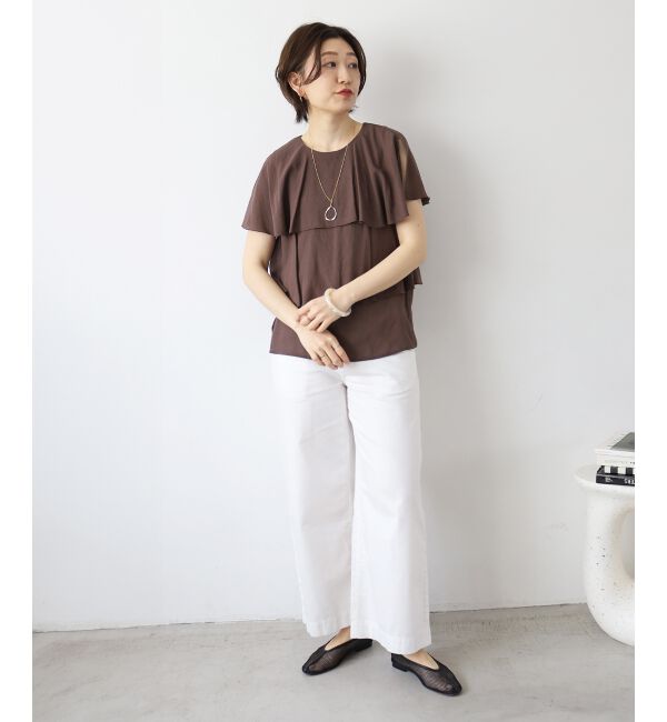  「《手洗い可能》シアーフリルティアードブラウス」|シャツ・ブラウス|