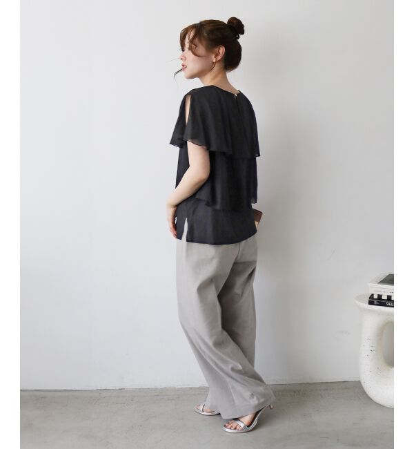  「《手洗い可能》シアーフリルティアードブラウス」|シャツ・ブラウス|