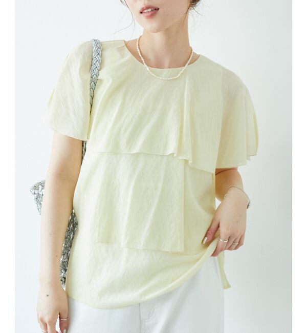  「《手洗い可能》シアーフリルティアードブラウス」|シャツ・ブラウス|