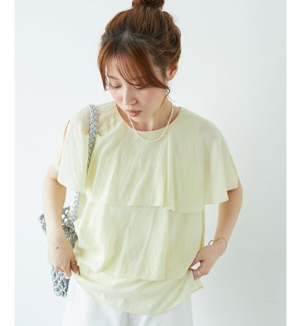  「《手洗い可能》シアーフリルティアードブラウス」|シャツ・ブラウス|