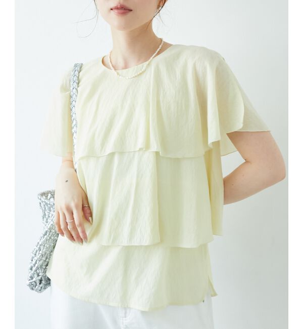  「《手洗い可能》シアーフリルティアードブラウス」|シャツ・ブラウス|