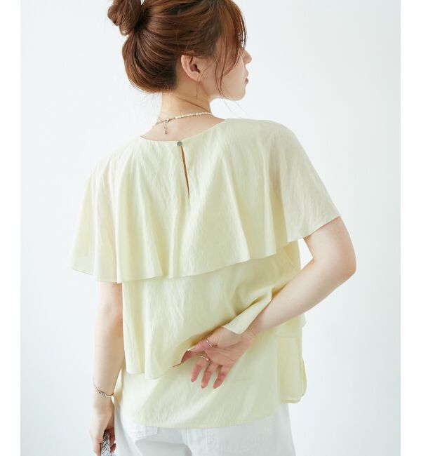  「《手洗い可能》シアーフリルティアードブラウス」|シャツ・ブラウス|