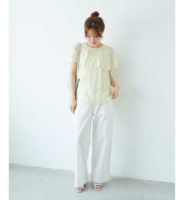  「《手洗い可能》シアーフリルティアードブラウス」|シャツ・ブラウス|