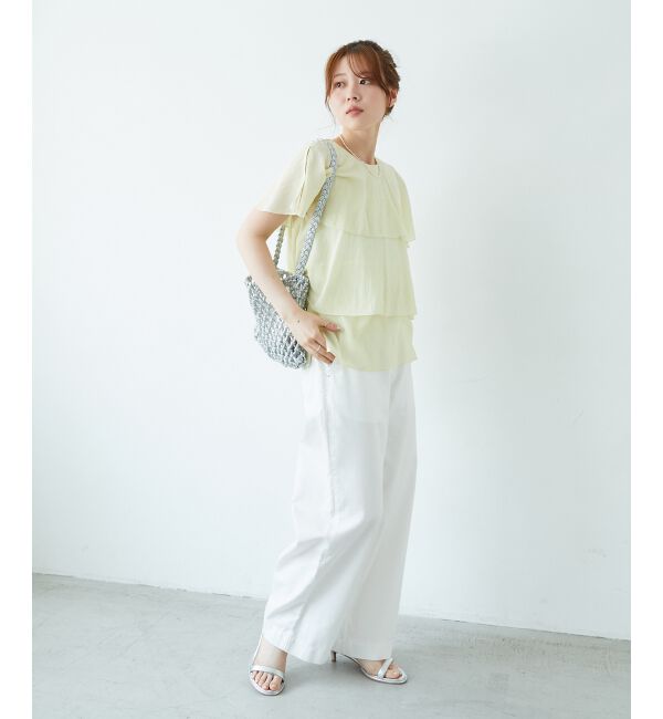  「《手洗い可能》シアーフリルティアードブラウス」|シャツ・ブラウス|