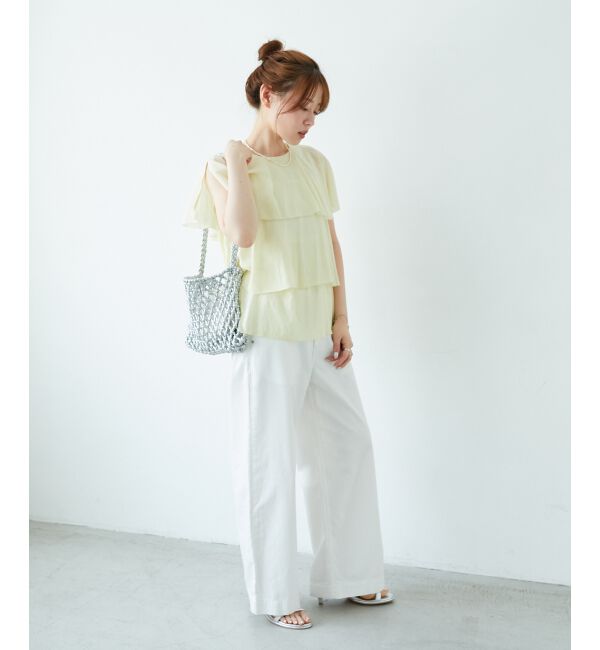  「《手洗い可能》シアーフリルティアードブラウス」|シャツ・ブラウス|