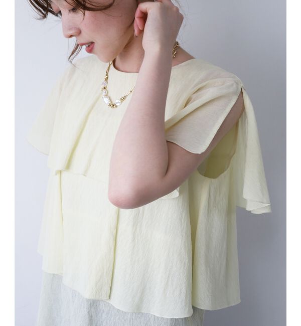  「《手洗い可能》シアーフリルティアードブラウス」|シャツ・ブラウス|