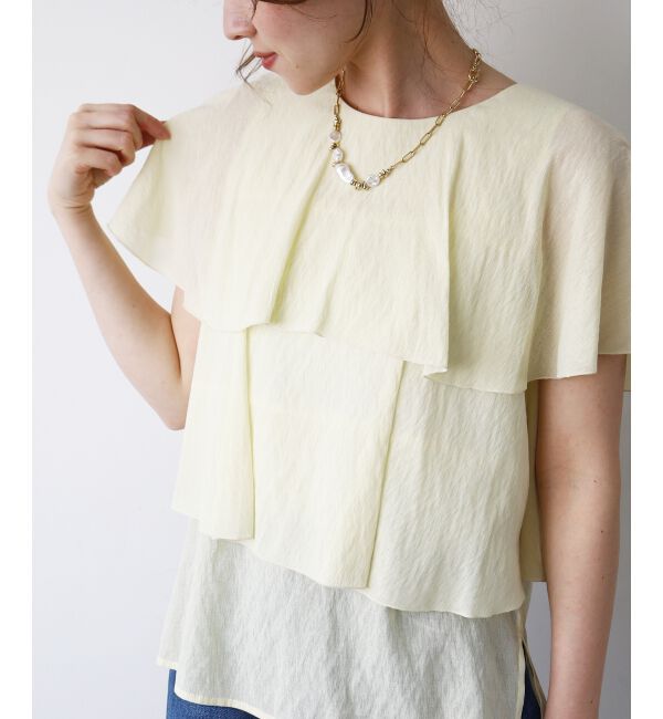  「《手洗い可能》シアーフリルティアードブラウス」|シャツ・ブラウス|