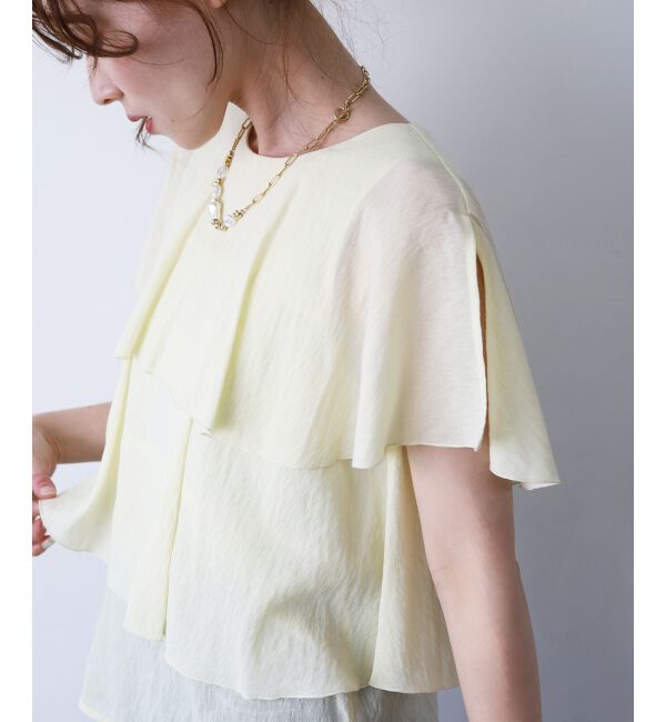  「《手洗い可能》シアーフリルティアードブラウス」|シャツ・ブラウス|