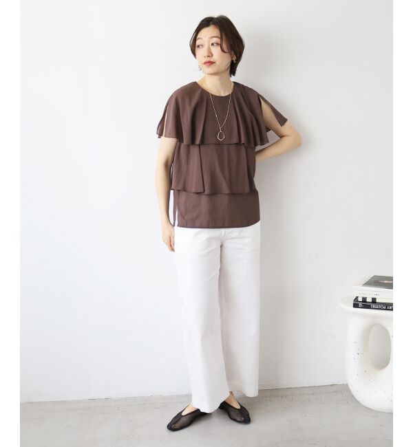  「《手洗い可能》シアーフリルティアードブラウス」|シャツ・ブラウス|