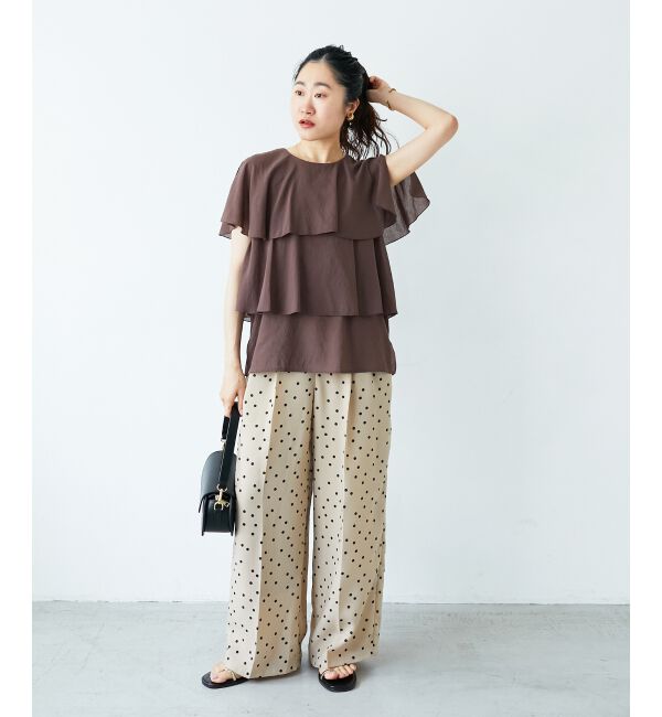  「《手洗い可能》シアーフリルティアードブラウス」|シャツ・ブラウス|