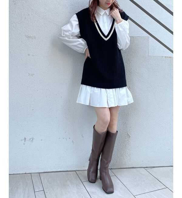 MAJESTICLEGON「マルチwayVニットセットワンピ」|チュニック|