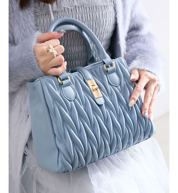  「♯クラシカルスクエアハンドバッグ」|ハンドバッグ|サックス