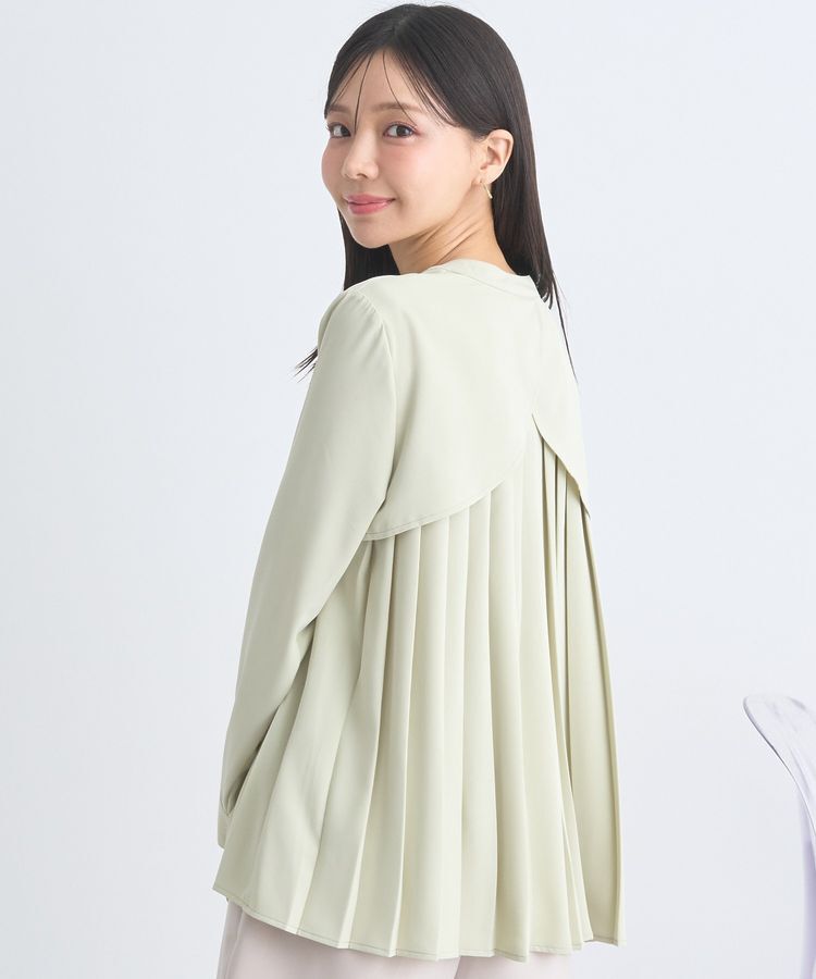 earth music&ecology「バックプリーツブラウス」|シャツ・ブラウス|Mint Green