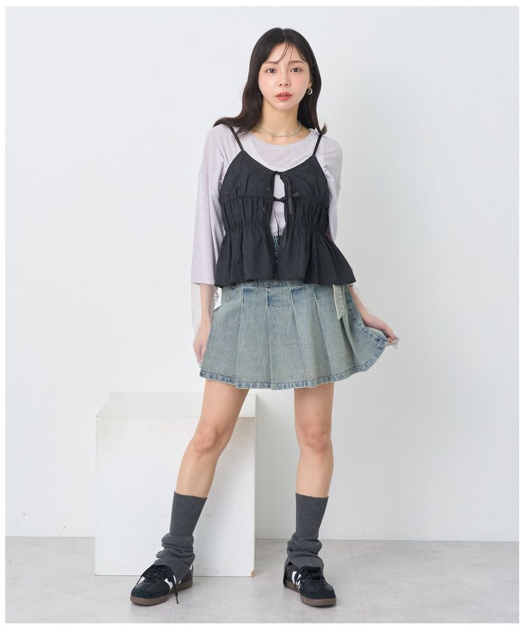 earth music&ecology「ジャガードフレアキャミブラウス」|ベスト・ジレ|