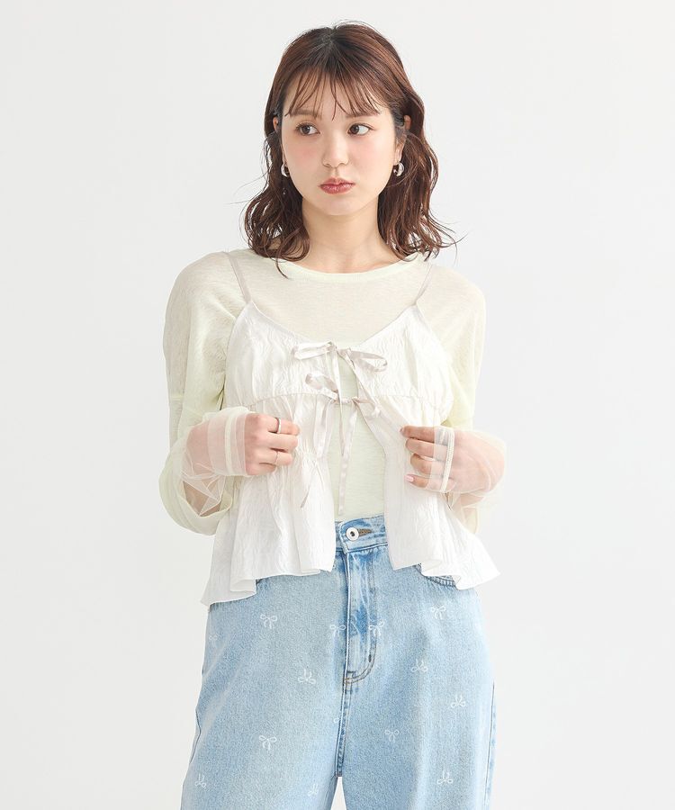 earth music&ecology「ジャガードフレアキャミブラウス」|ベスト・ジレ|