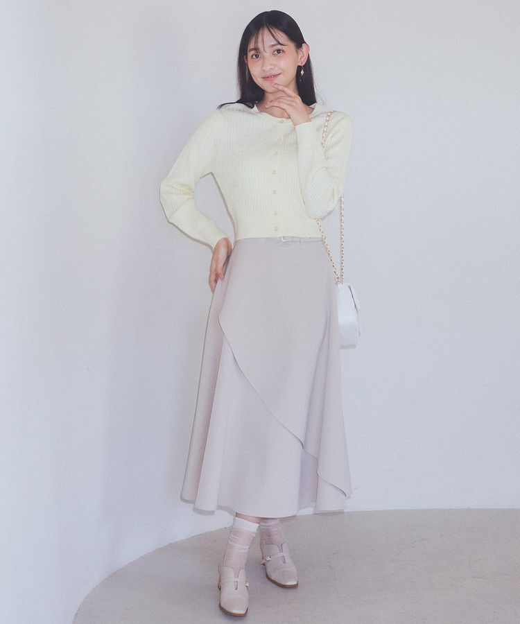 earth music&ecology「ベルト付きアシンメトリースカート」|フレア|