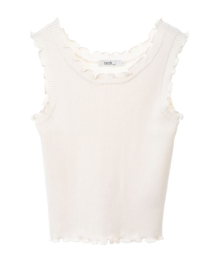 earth music&ecology「フリルニットタンクトップ」|キャミソール|