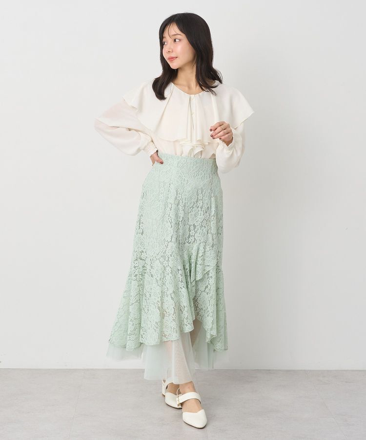 earth music&ecology「チュールレイヤードレースマーメイドスカート」|フレア|